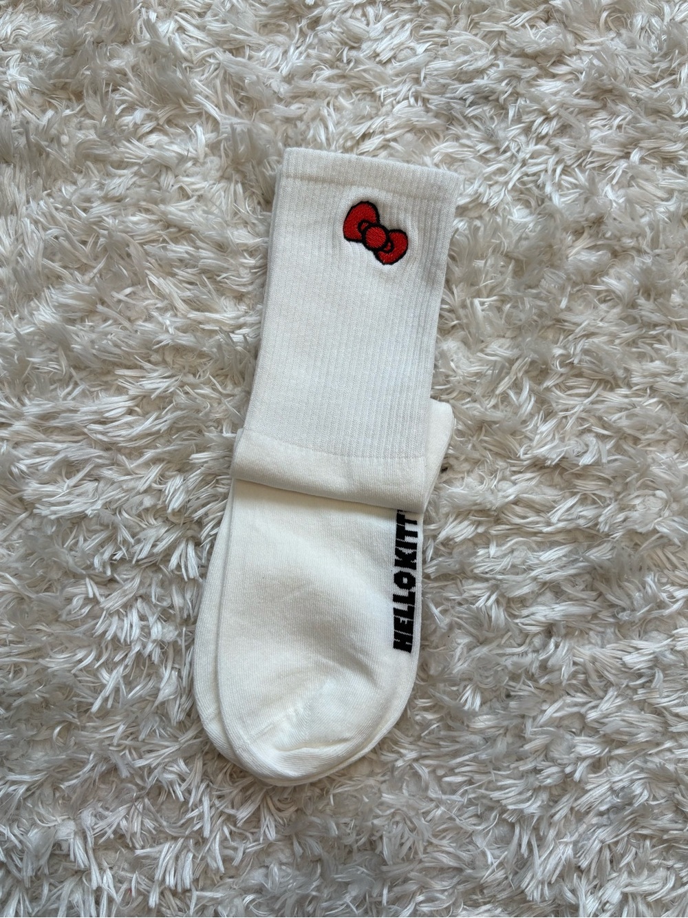 Sanrio Hello Kitty White Socks with Red Bow Accent